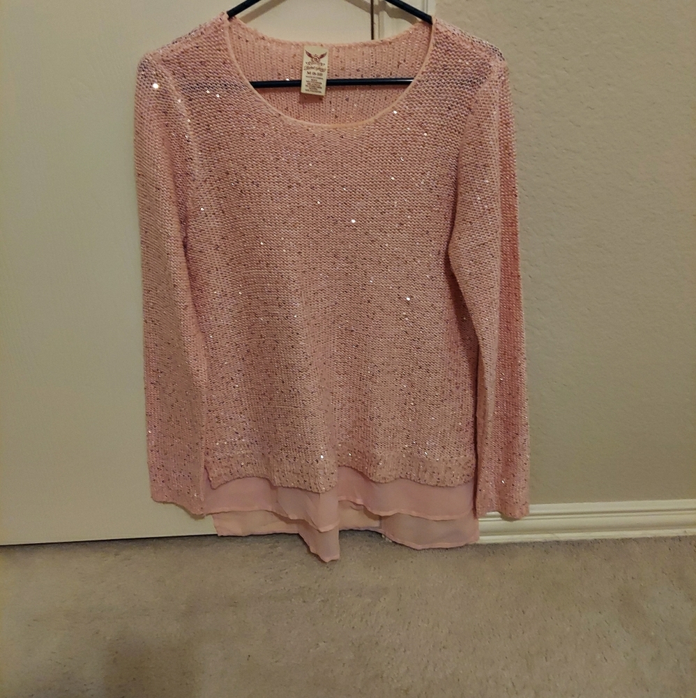 Pink bedazzled sweater